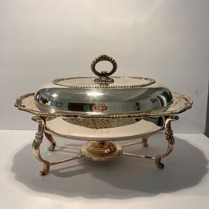 Antique W&S Blackinton England Silver Plated Centrepiece Server Warmer 4 Pieces